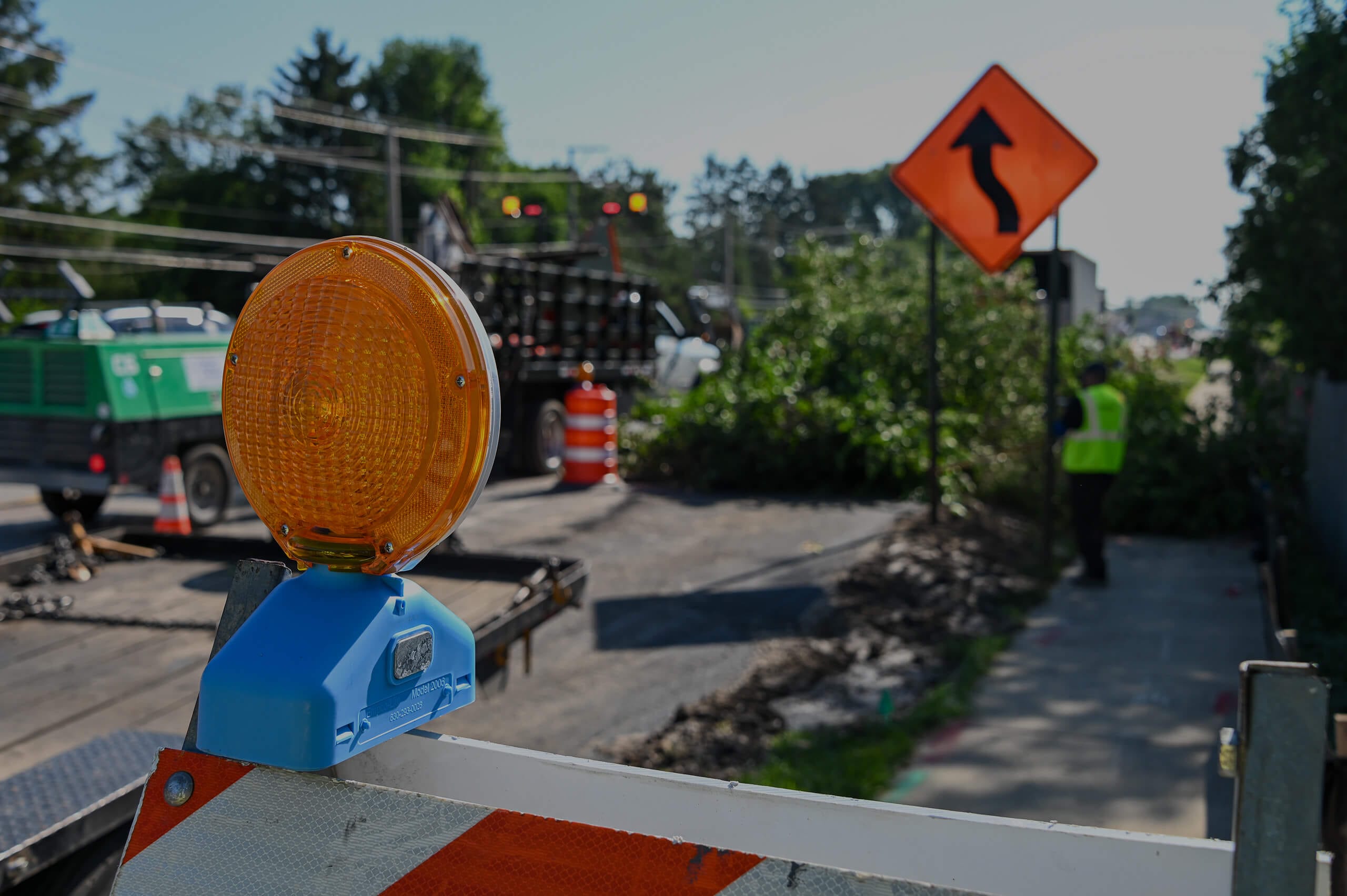 Traffic cones on a street